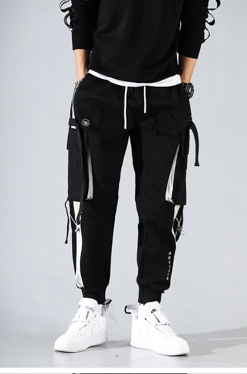 Classic Streetwear Casual Men Ribbons Harem Jogging Pants - Minihomy