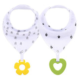 Baby Teether Triangle Baby Bandana Drool Bibs and Teeth Toys