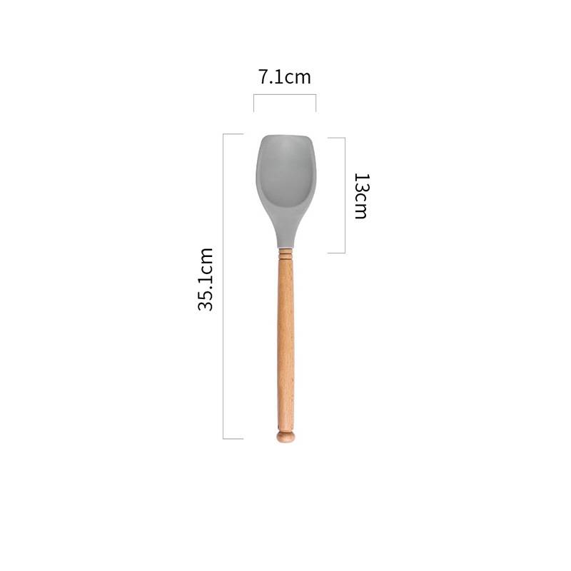 Silicone spatula spatula wooden handle oil brush