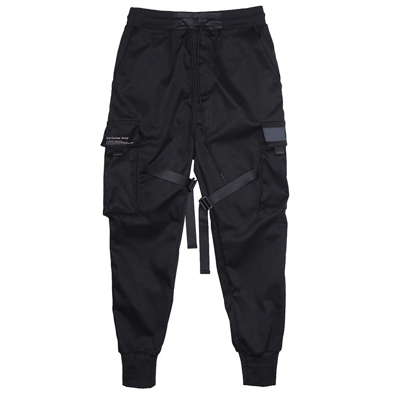 Joggers Cargo Pants for Men Casual Hip Hop Hit Color Pocket Male Trousers - Minihomy