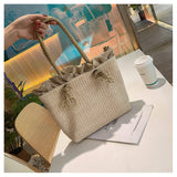 Woven tote bag Straw Knitting Designer Handbags For Women