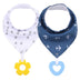 Baby Teether Triangle Baby Bandana Drool Bibs and Teeth Toys - Minihomy