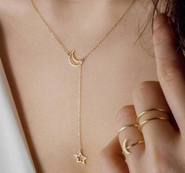 Simple Moon Star Necklace Clavicle Chain Short Necklace