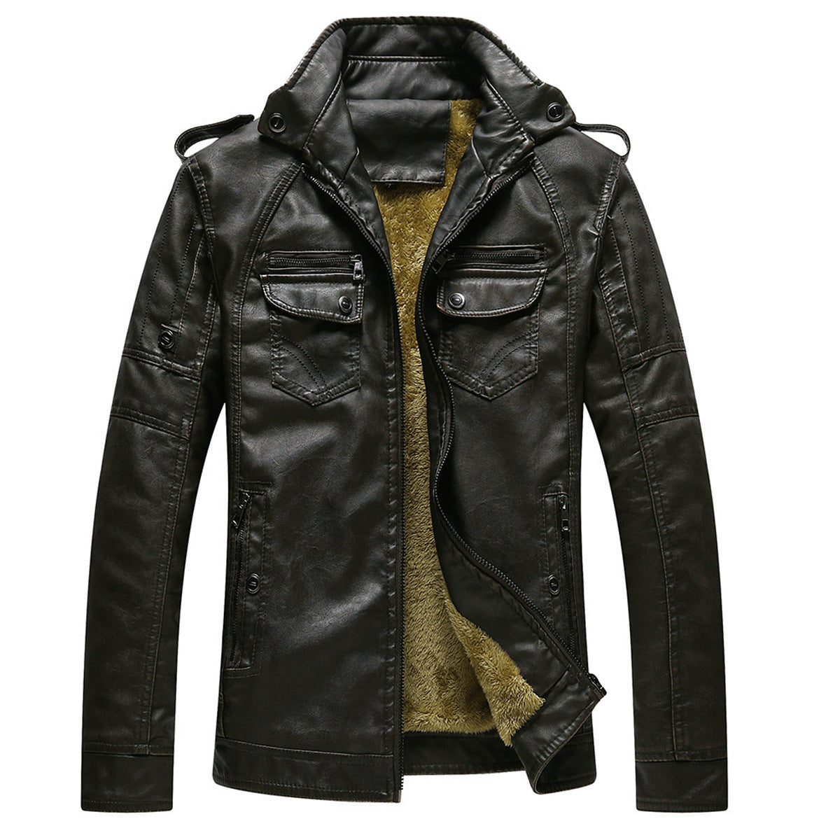 Velvet Washed Retro Leather Jacket