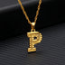 26 letters gold-plated pendant necklace - Minihomy