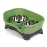 Dog bowl cat bowl pet cat double basin splash-proof neat dog cat rice bowl food bowl stainless steel bowl - Minihomy