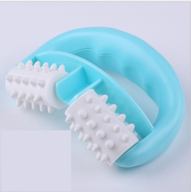 Plastic Manual Roller Massager Double Wheel Massager Round Hand Massager