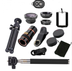 Mobile phone universal lens 12 times telescope wide angle macro fisheye selfie stick - Minihomy