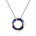 Sterling Silver Necklace with Circle Crystals Jewelry For Women Girl