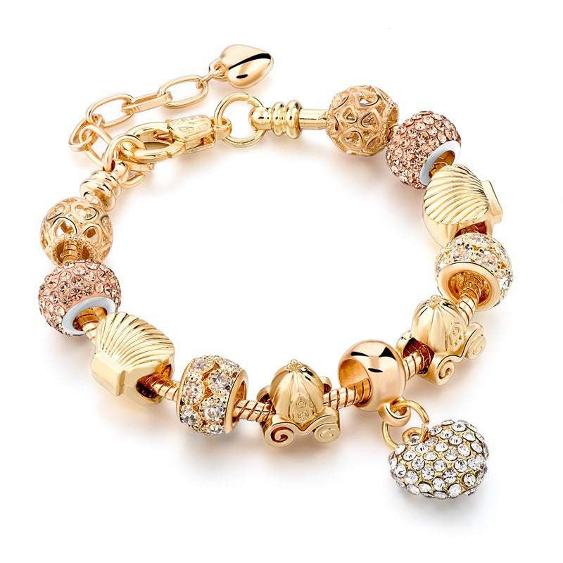 Gold-plated heart beaded bracelet - Minihomy