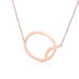 Fabulous Rose Gold Plated Stainless Steel Initial Letter Pendant Necklace - Minihomy