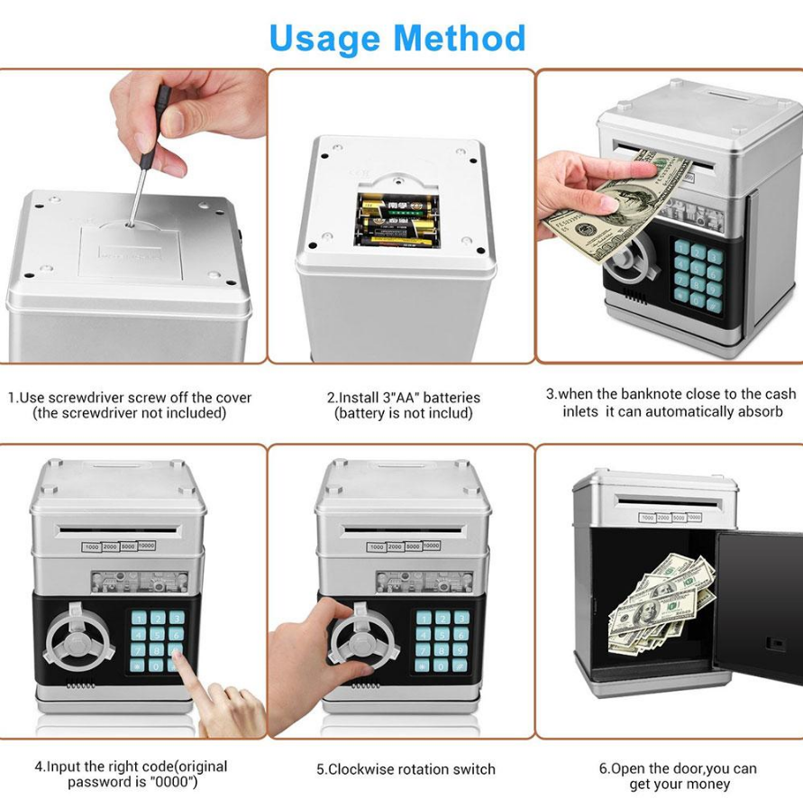 ATM Designed Piggy Bank - Minihomy