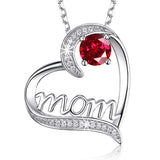 MOM Heart Claw Necklace with Zircon - Minihomy