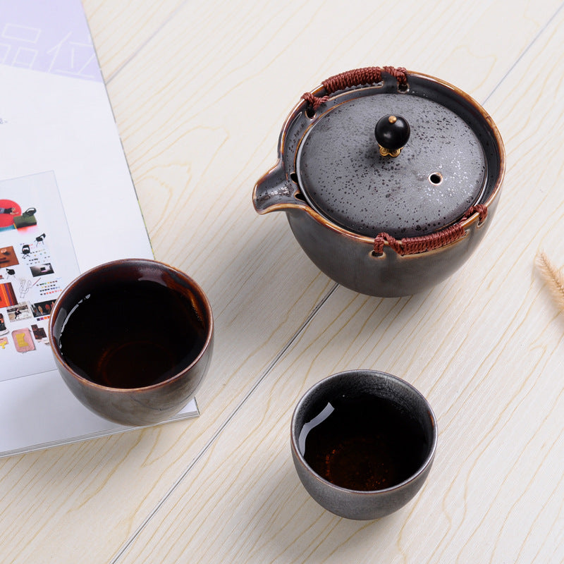 Travel Office Teapot With Strainer Kung Fu Tea Set