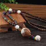 Retro Buddha beads sweater chain