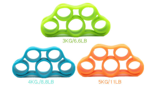 Silicone Finger Trainer Hand Gripper Resistance Bands Fitness - Minihomy