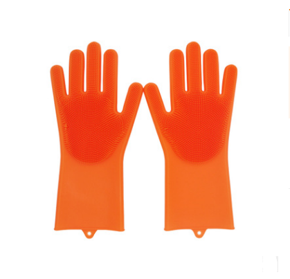 Silicone Heat-resistant Cleaning Brush Scrubbing Gloves - Minihomy