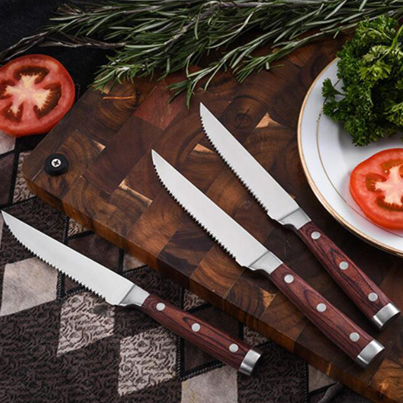 Stainless Steel Kitchen Chef Knives Fish Meat Utility Cleaver Knife Furit Vegetable Knife Wooden Handle Cultery Tools - Minihomy