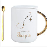 12 constellation roasted flower ceramic mug gift spoon