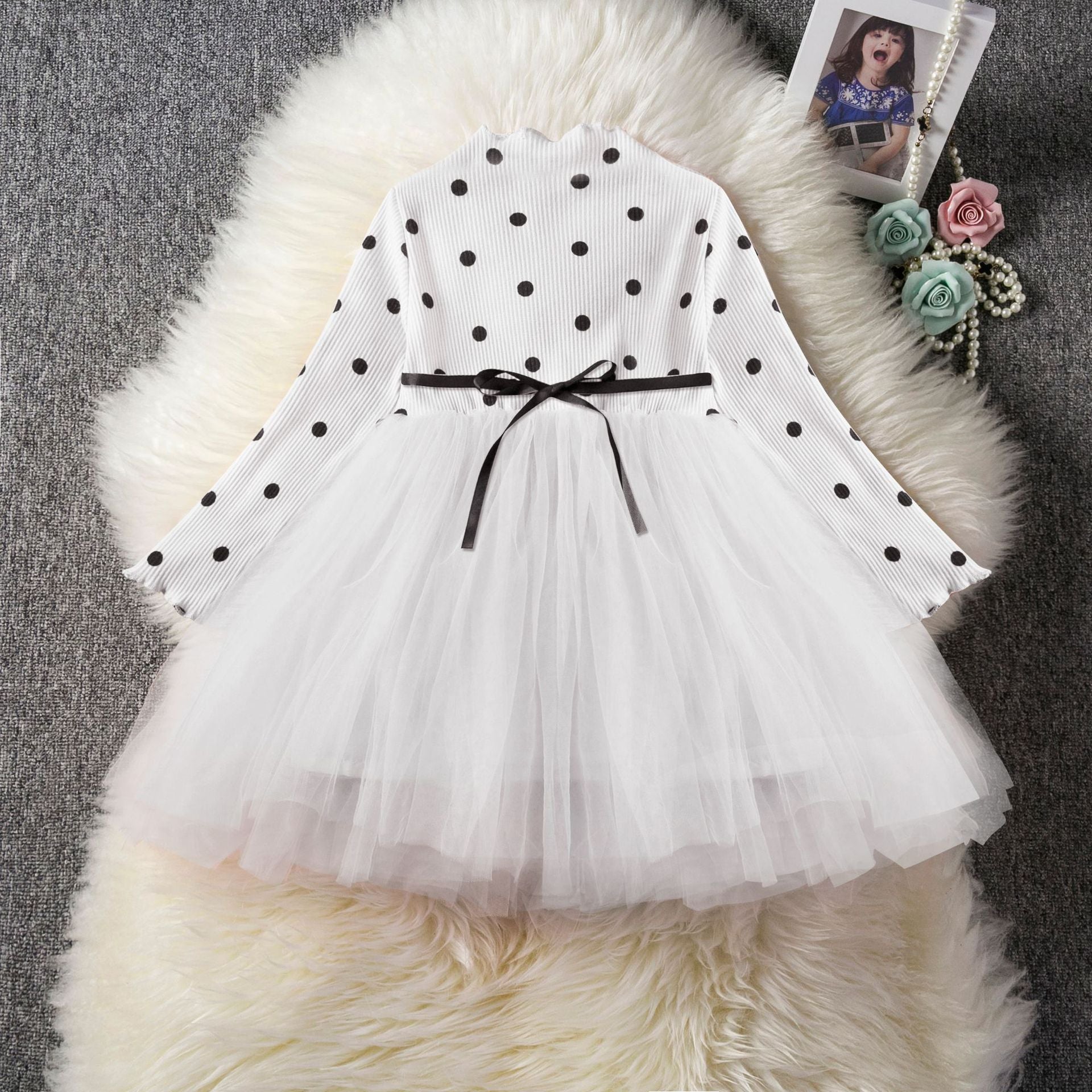 Baby Girls Spring Winter Long Sleeve Tutu Lace Dresses - Minihomy