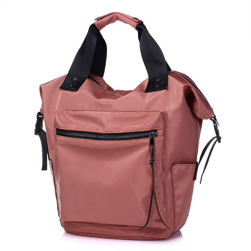 Nylon Waterproof Backpack Women Large Capacity Schoolbags Casual Solid Color Travel Laptop Backpack Teen Girls Bookbags