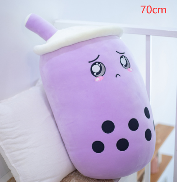 Cute Fruit Drink Plush Stuffed Soft Strawberry Milk Boba Tea Plush - Minihomy