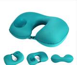 Portable U-Shape Inflatable Travel Pillow Car Head Rest Air Cushion For Travel Office Nap Head Rest Air Cushion Neck Pillow