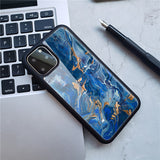 Glass Back Acrylic Back Tpu Soft Side Anti-Slip Pattern Phone Case