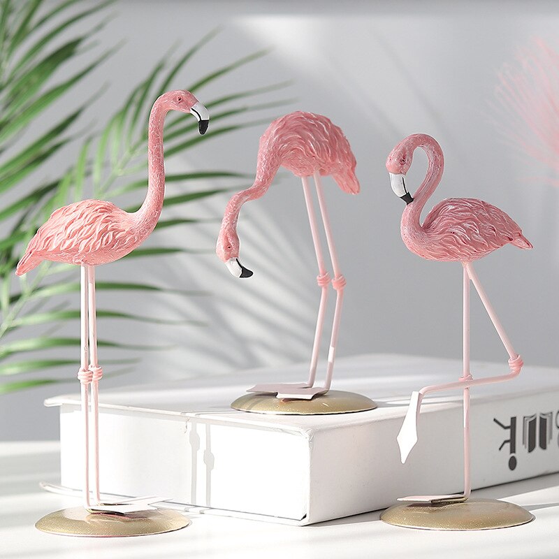 Flamingo ornament stand art statue art gift - Minihomy