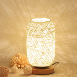 Unique Design Wood Rattan Twine Ball Lights Table Lamp Room Home Art Decoration