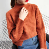 Women's Sweater Loose Lazy Half High Collar