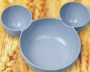 Wheat Straw Children's Bowl Cartoon Wheat Chopsticks Fork Spoon Fruit Dish Mickey's Bowl, Lovely Gift Set - Minihomy