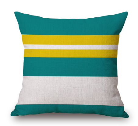 Nordic yellow green geometric print cushion cover - Minihomy