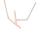 Fabulous Rose Gold Plated Stainless Steel Initial Letter Pendant Necklace - Minihomy