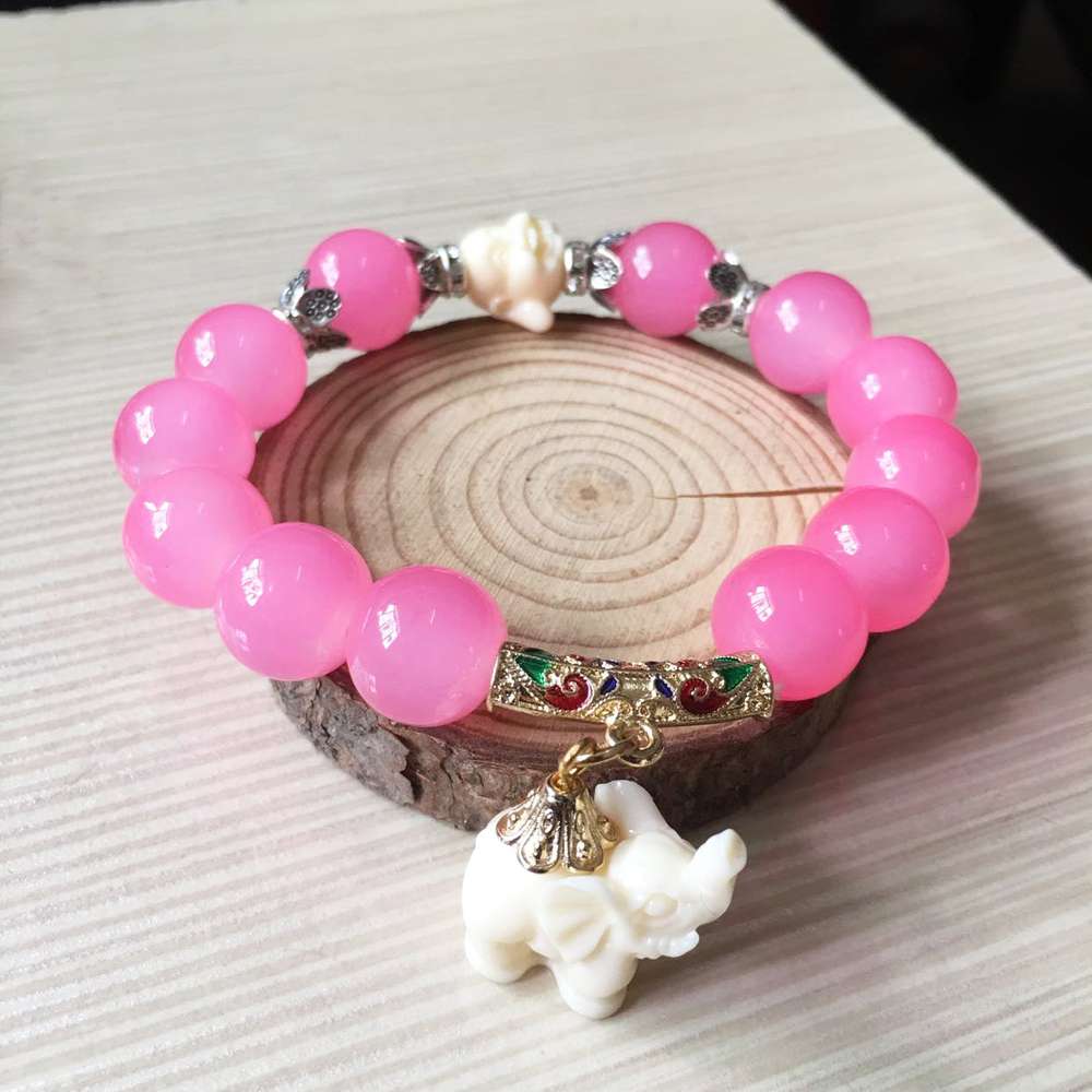 Crystal Elephant Charm Bracelet bead Cultural Bracelet Jewelry - Minihomy