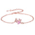 Pink diamond footprint bracelet temperament sweet hand jewelry - Minihomy