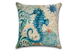 Marine life sea turtle seahorse whale octopus pillow