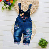 Infant Jeans Little Kids Cartoon Cute Suspenders Toldder Causal Trousers