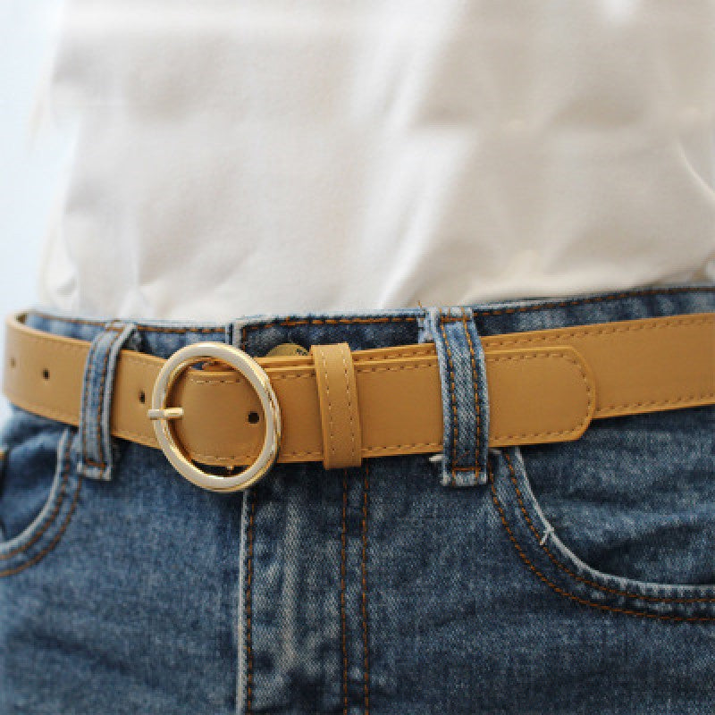 Alloy versatile round buckle belt - Minihomy