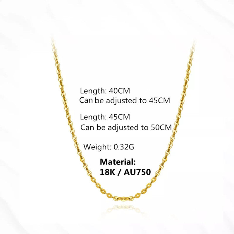 18k Gold Adjustable Chain Clavicle O-chain - Minihomy