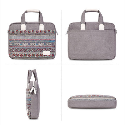 Ethnic Style Canvas Craft Anti-fall And Durable Laptop Bag