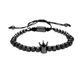 Stainless Steel Roman Royal Crown Charm Bracelet for Men