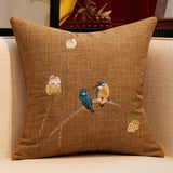 Chinese Embroidered Throw Pillow Sofa Cover Pillow Without Core - Minihomy