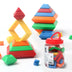 Kids Rainbow Tower Ring Wooden Jenga Color Cognitive Set Shapes Building Blocks Montessori Educational Toys for Kids - Minihomy