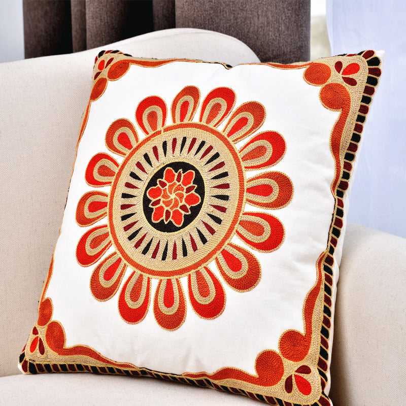 Home Textile Pastoral Clan Style Cotton Embroidered Pillow - Minihomy