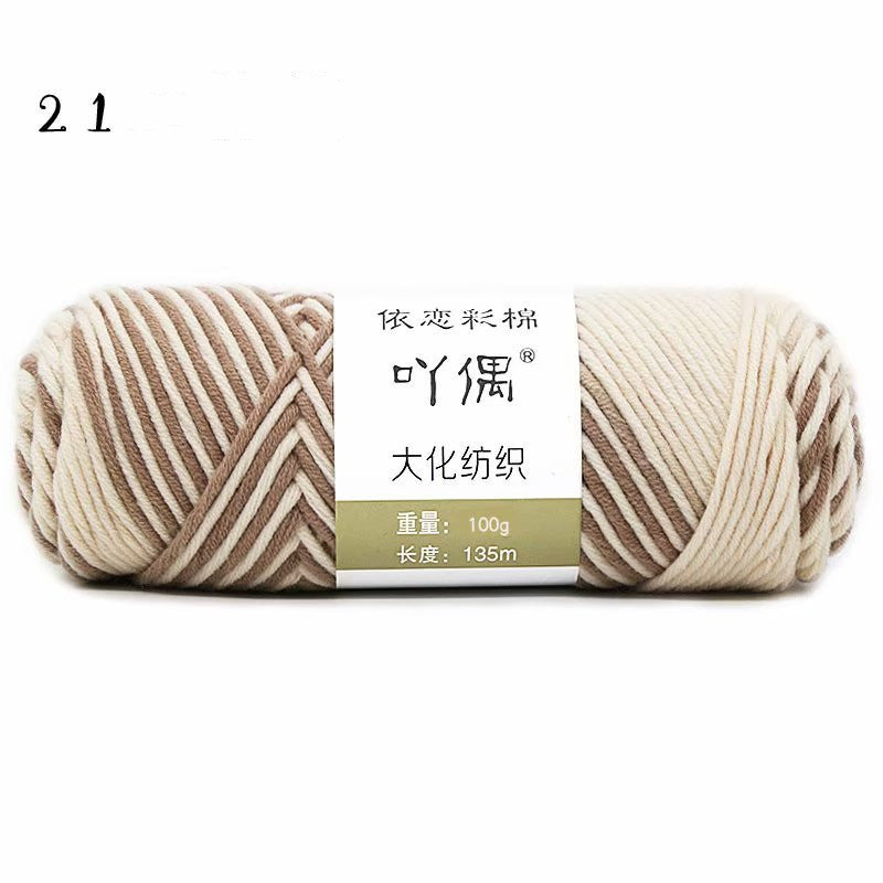 8 Strands Of Gradient Milk Cotton Wool Hand-knitted Medium Thick