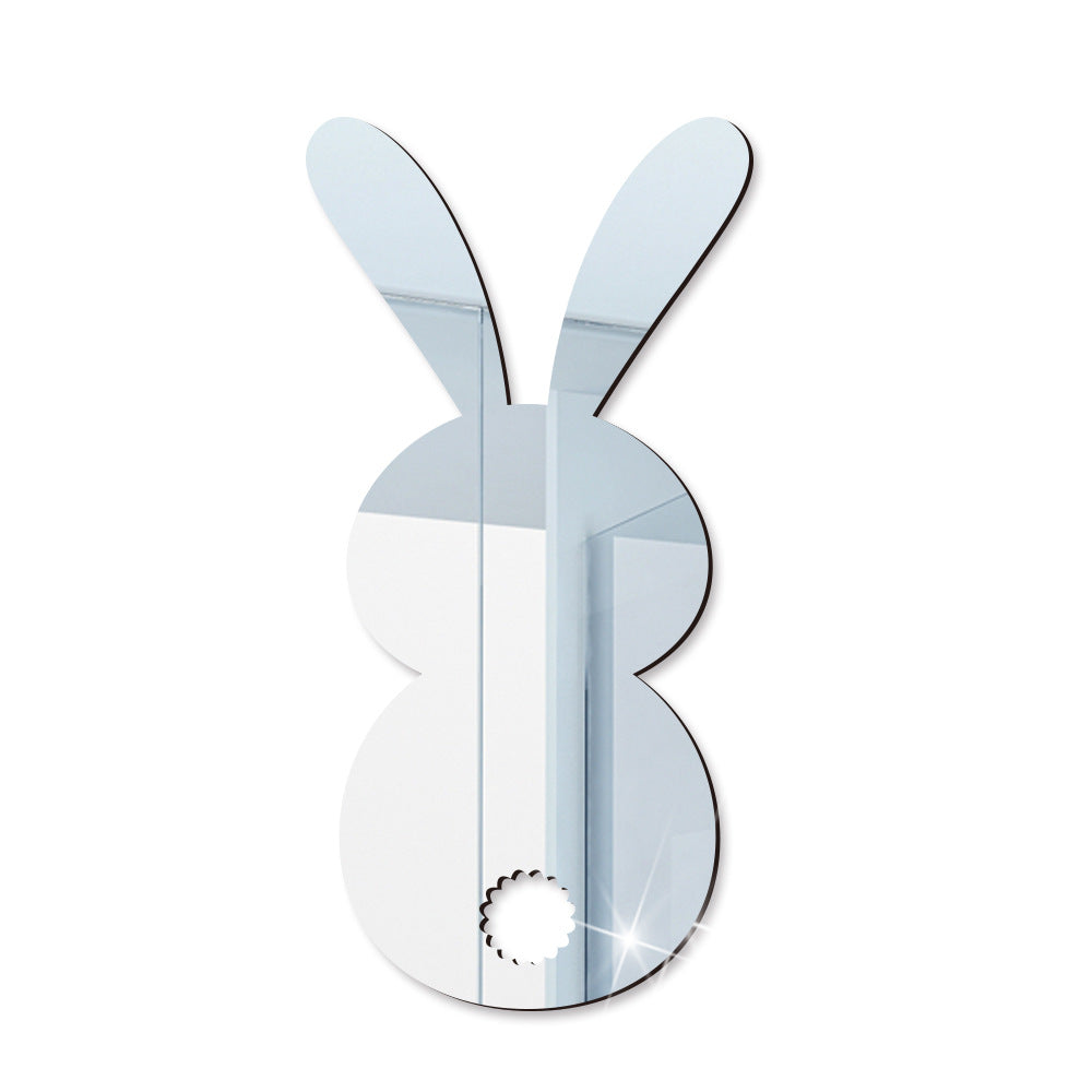 Easter Cartoon Rabbit Mirror Wall Sticker for Living Room Art Home Decor - Minihomy