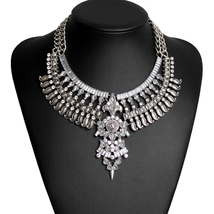 Alloy Diamond Short Crystal Necklace - Minihomy