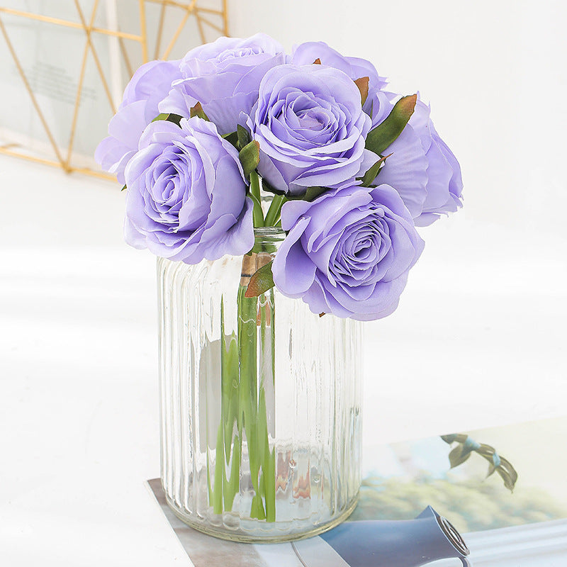 Silk Roses Bouquet Artificial Flowers for Home Decoration