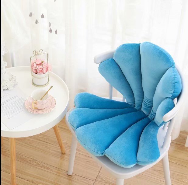 Luxurious Velvet Seal Shell Chair Cushion Unqiue Rose Seat Pillow Upscale Restaurant Chair Decor Girly Room Decorations - Minihomy